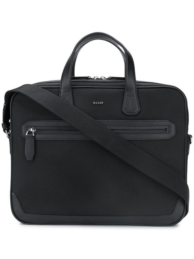 商品Bally|NEW Bally Chandos Men's 6220459 Black Fabric Small Business Bag MSRP,价格¥2662,第1张图片