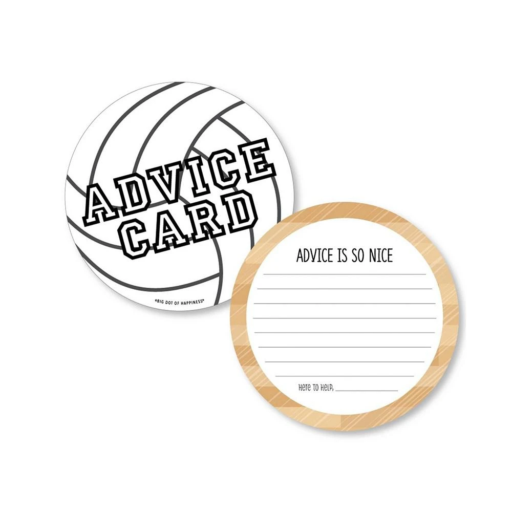 商品Big Dot of Happiness|Bump, Set, Spike - Volleyball Party Activities - Shaped Advice Cards Game 20 Ct,价格¥119,第1张图片