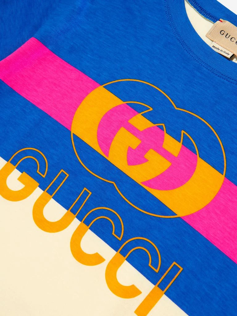 商品Gucci|Kids Logo Print T-Shirt in Blue,价格¥1508,第3张图片详细描述