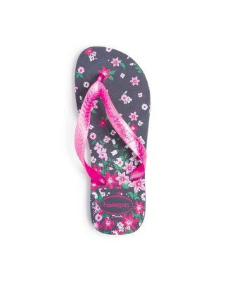 商品Havaianas|女孩(小童/幼儿)Girls' Flores Metallic Flip-Flops - Walker, Toddler, Little Kid,价格¥134,第1张图片