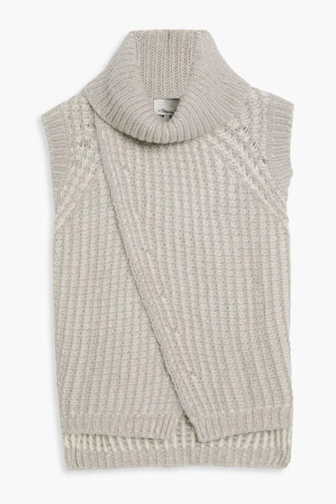 商品3.1 Phillip Lim|Wrap-effect ribbed-knit turtleneck sweater,价格¥1013,第1张图片