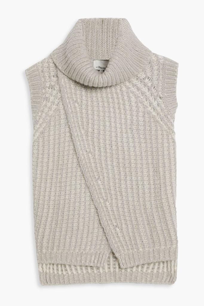 商品3.1 Phillip Lim|Wrap-effect ribbed-knit turtleneck sweater,价格¥1012,第1张图片