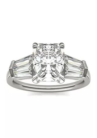 商品Charles & Colvard|Colvard Charles Colvard 3.86 Ct. T.w. Lab Created Radiant Cut Moissanite Five Stone Engagement Ring In 14K Gold,价格¥12402,第1张图片