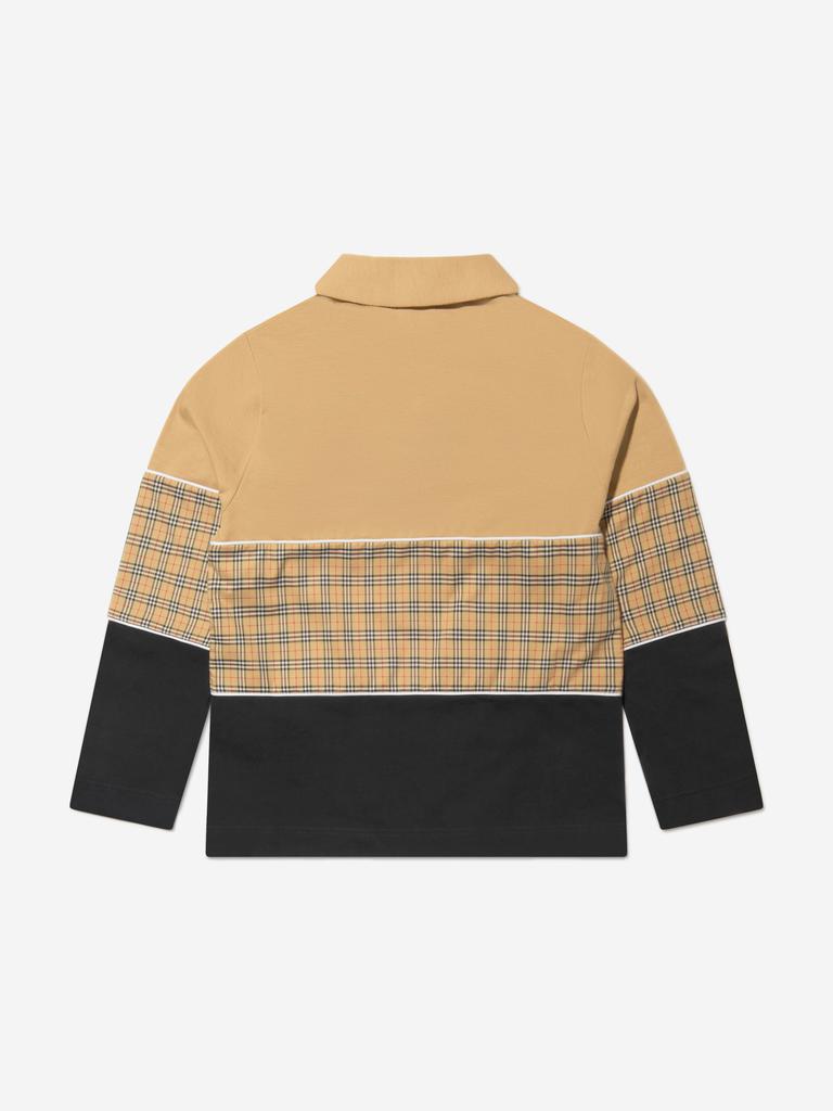 Burberry Beige Boys Long Sleeve Gerry Polo Shirt商品第2张图片规格展示