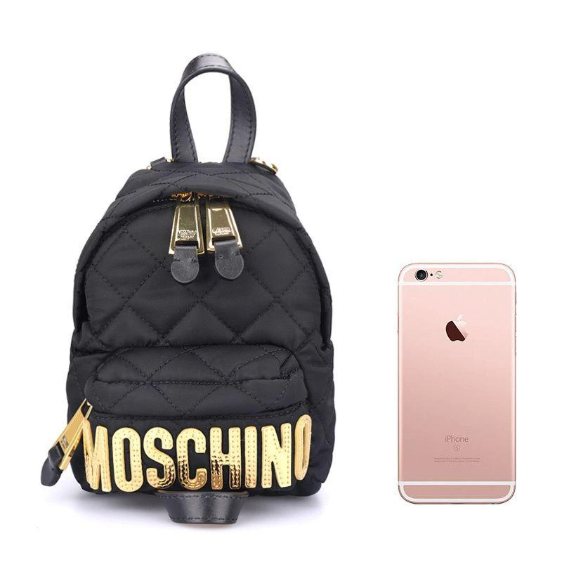 商品Moschino|香港直邮Moschino莫斯奇诺女士双肩包黑色背包2B760982012555,价格¥5116,第6张图片详细描述