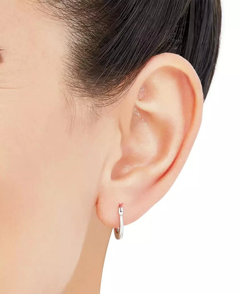 商品Macy's|Polished Flat Huggie Extra Small Hoop Earrings in 14k White Gold, 1/2",价格¥1044,第2张图片详细描述
