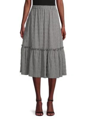 商品Tahari|​Textured Ruffle Midi Skirt,价格¥226,第1张图片