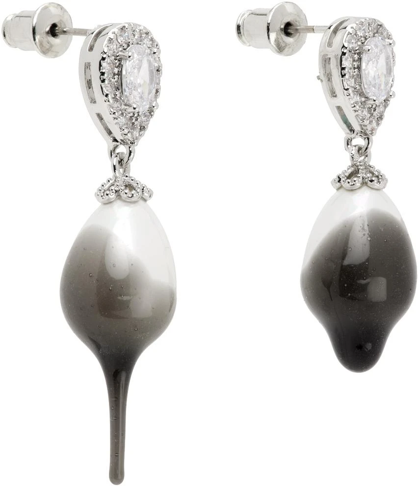 商品Ottolinger|Silver & Black Pearl Drop Earrings,价格¥1636,第2张图片详细描述