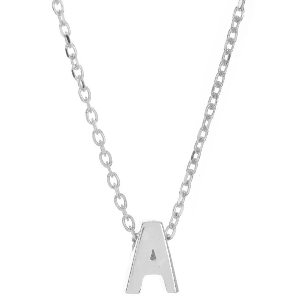 商品ADORNIA|Rhodium-Plated Mini Initial A Pendant Necklace, 16" + 2" extender,价格¥166,第1张图片