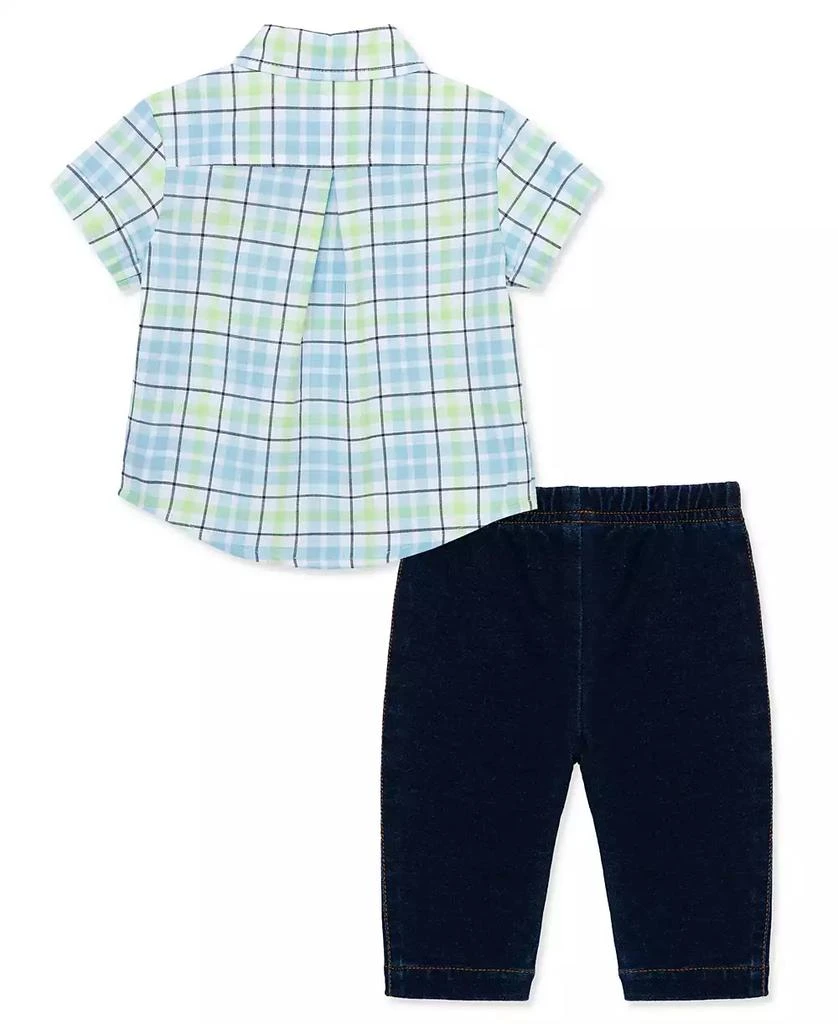 商品Little Me|Baby Boys Plaid Button Front Shirt and Pants Set,价格¥135,第2张图片详细描述