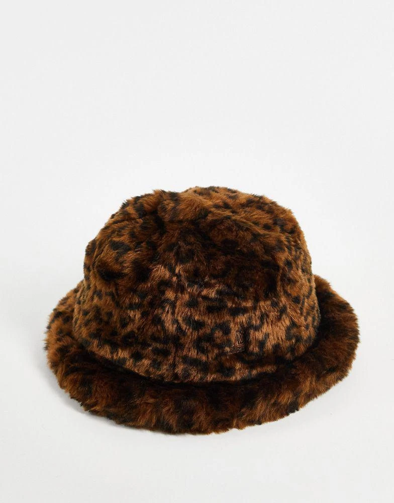 商品Kangol|Kangol faux fur casual bucket hat in leopard,价格¥610,第1张图片