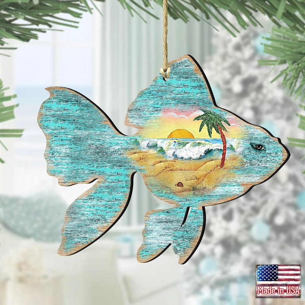 商品Designocracy|Designocracy Fish - 8198534 Wooden Ornaments Set of 2,价格¥206,第2张图片详细描述
