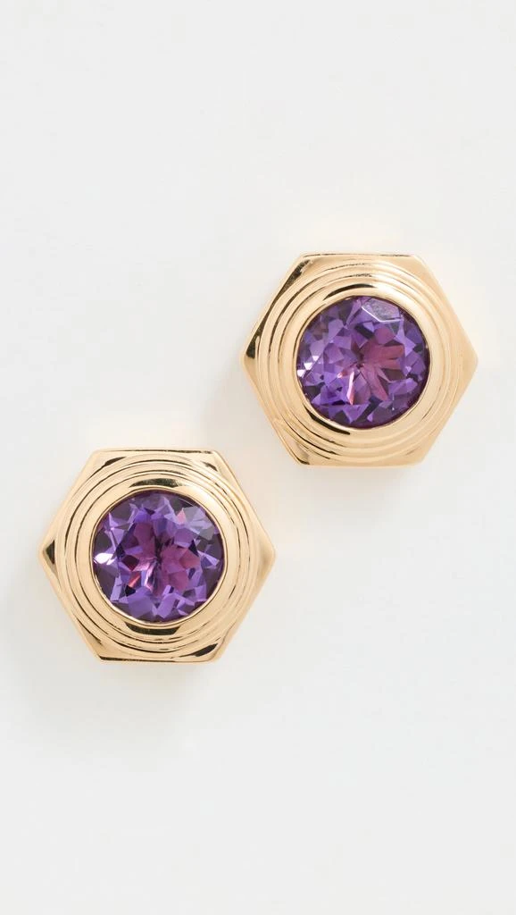 商品Harwell Godfrey|18k Hexed Studs Pair,价格¥34117,第1张图片