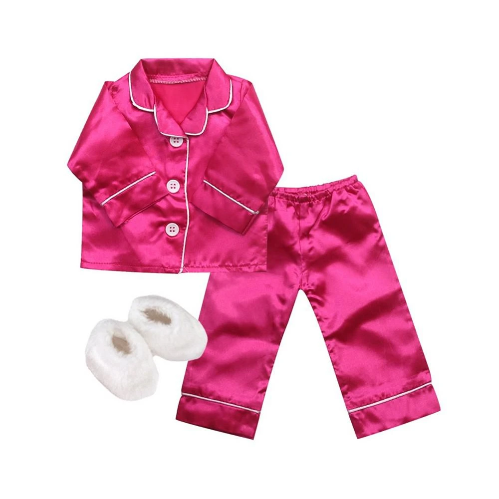 商品Teamson Kids|- 18" Doll - Satin Pajamas Slippers Set, 3 Piece,价格¥82,第1张图片