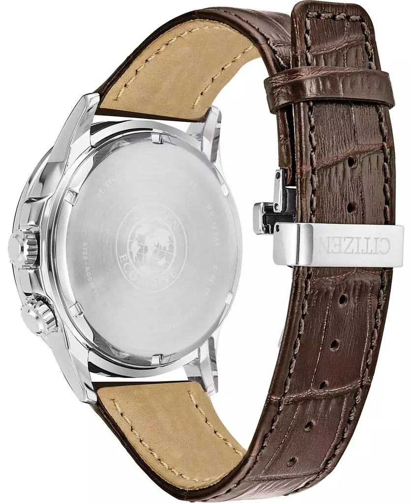 商品Citizen|Eco-Drive Men's Calendrier Brown Leather Strap Watch 44mm,价格¥2557,第5张图片详细描述