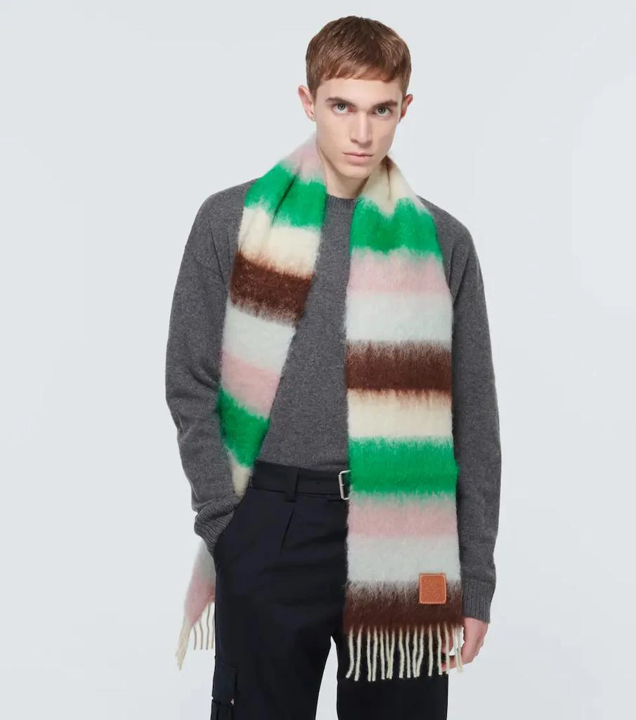 商品Loewe|Striped mohair-blend scarf,价格¥2357,第2张图片详细描述