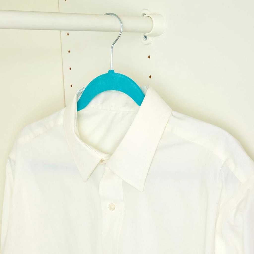 商品Home Basics|Home Basics 10 Piece Velvet Hanger, Turquoise,价格¥119,第3张图片详细描述