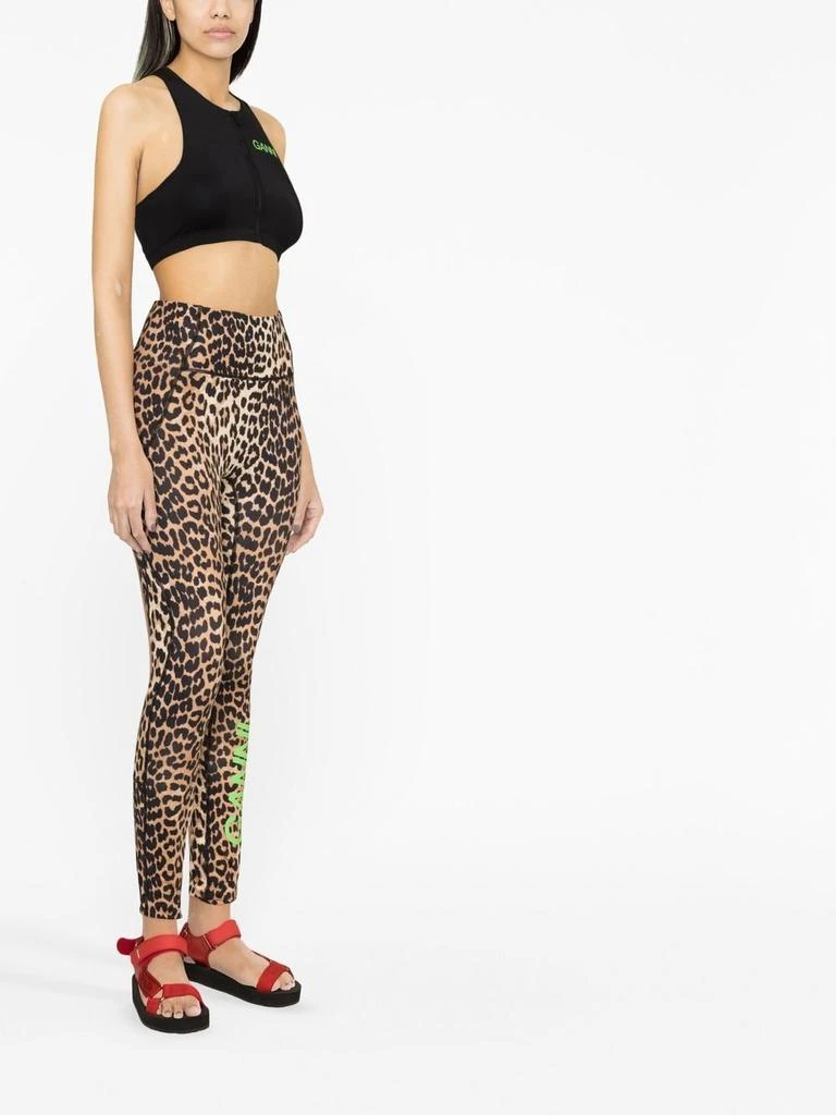 商品Ganni|GANNI - Leopard Print Logo Leggings,价格¥1417,第5张图片详细描述