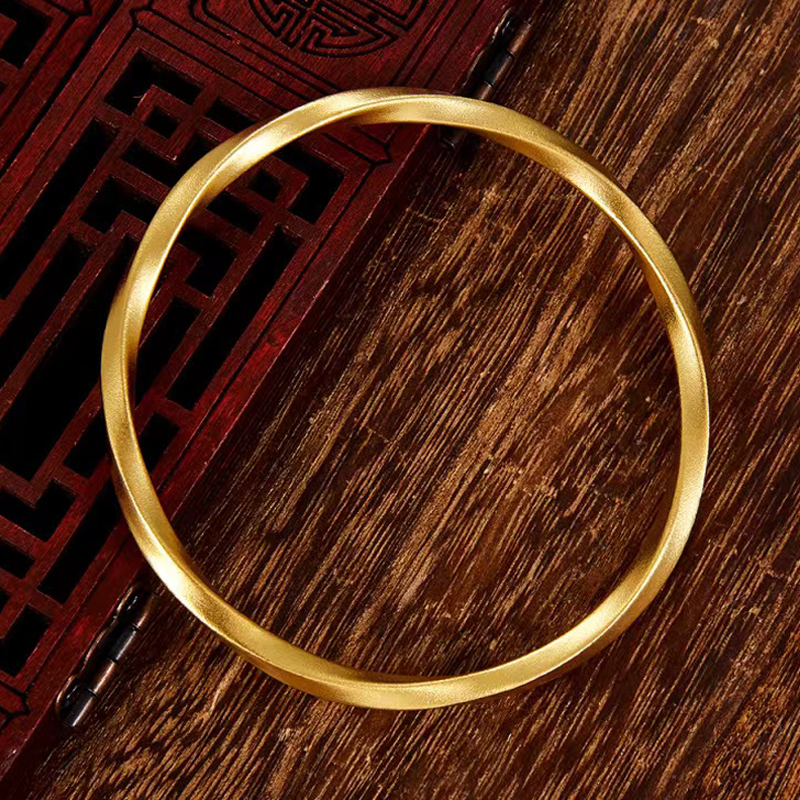 古法金实心(面宽约3.5-3.8mm)莫比乌斯环固口手镯「黄金发货周期一周」商品第2张图片规格展示