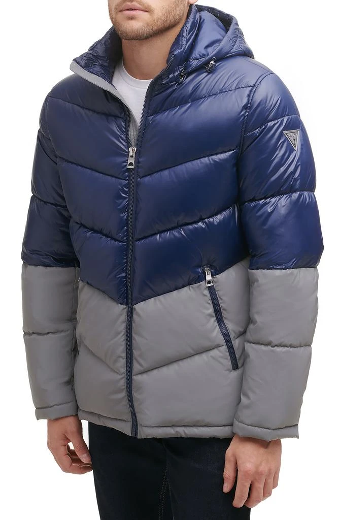 商品GUESS|Colorblock Wind & Water Resistant Puffer Jacket,价格¥527,第1张图片