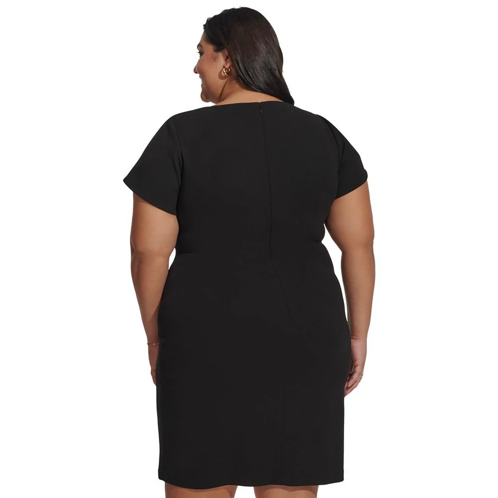 商品DKNY|Plus Size Tulip-Sleeve Side-Pleated Scuba Crepe Dress,价格¥299,第2张图片详细描述