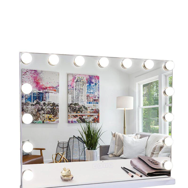 商品Fenchilin|Large Vanity Mirror With Lights And Bluetooth Speaker Hollywood Lighted Makeup Mirror,价格¥980,第1张图片