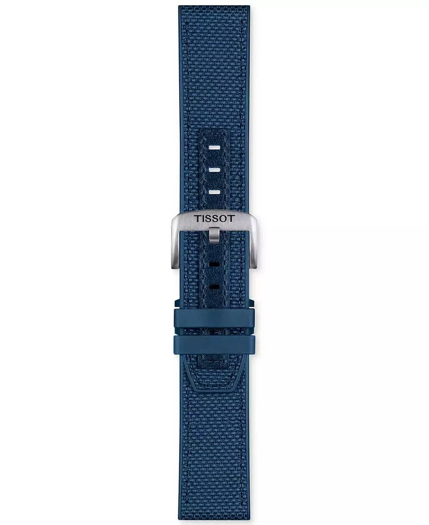 商品Tissot|Men's Swiss T-Touch Connect Solar Blue Textile & Leather Strap Smart Watch 48mm,价格¥8216,第4张图片详细描述