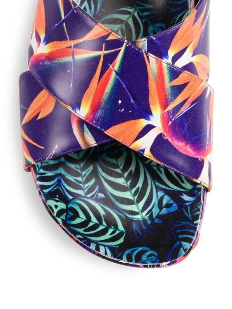 商品Sophia Webster|Phoebe Leaf-Print Leather Wedge Slides,价格¥1126,第3张图片详细描述