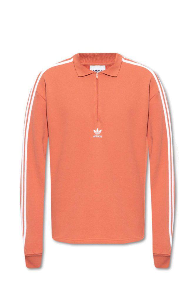 商品Adidas|Adidas Originals 3-Stripes Long Sleeved Polo Sweatshirt,价格¥286,第1张图片
