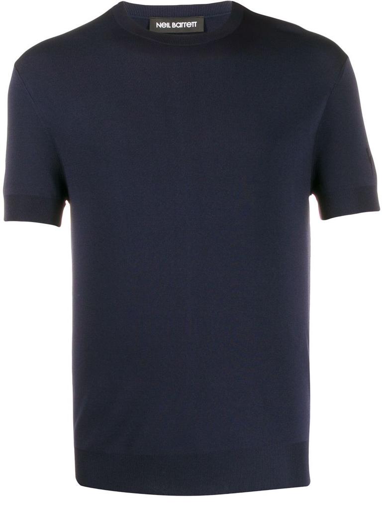 Neil Barrett Men's  Blue Viscose T Shirt商品第1张图片规格展示