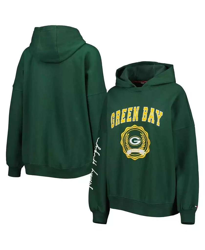 商品Tommy Hilfiger|Women's Green Green Bay Packers Becca Drop Shoulder Pullover Hoodie,价格¥501,第1张图片