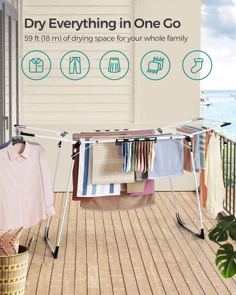商品BreeBe|Foldable Clothes Drying Rack White,价格¥611,第2张图片详细描述
