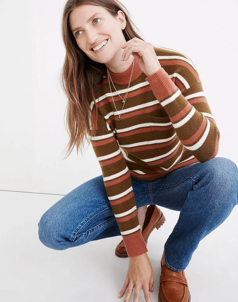 商品Madewell|Redmond Mockneck Pocket Sweater in Stripe,价格¥239,第1张图片