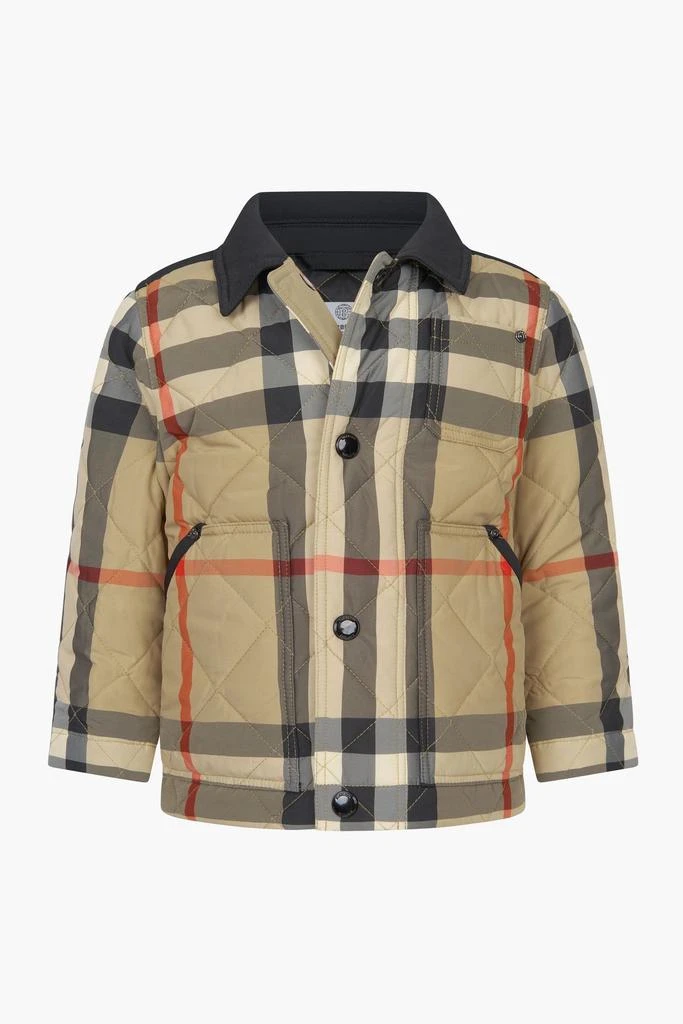 商品Burberry|Burberry Baby Boys Mini Renfred Check Quilted Jacket In Beige,价格¥2243,第1张图片