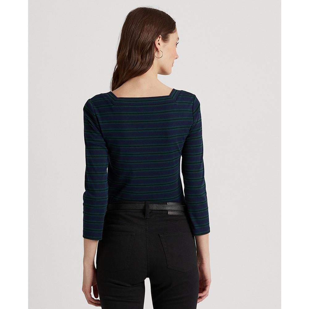 商品Ralph Lauren|Women's Striped Stretch Cotton T-Shirt,价格¥511,第4张图片详细描述