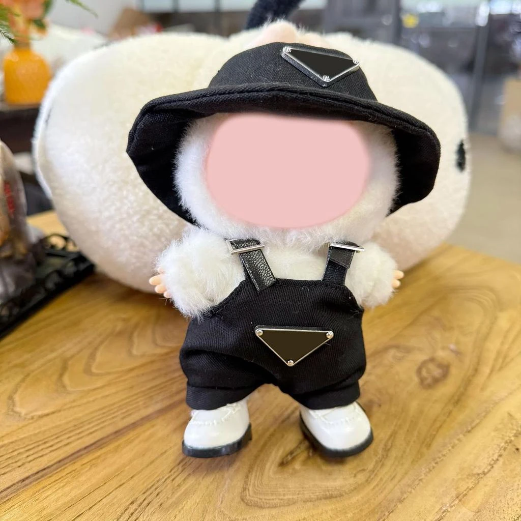 商品Generic|Clothes for Labubu(NO Doll) - Hat & Overalls Set for Labubu Clothes 15cm/17cm Doll Accessories Suit for Dress Up, Play & Collector Display (Black),价格¥158,第4张图片详细描述