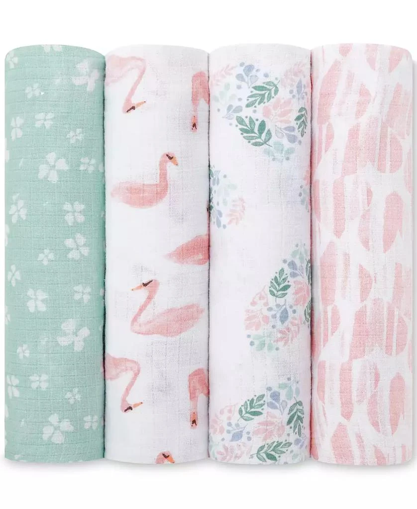 商品aden + anais|Baby Girls Printed Muslin Swaddles, Pack of 4,价格¥300,第1张图片