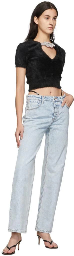 商品Alexander Wang|Blue Diamante Logo Strap Layer Jeans,价格¥3155,第4张图片详细描述