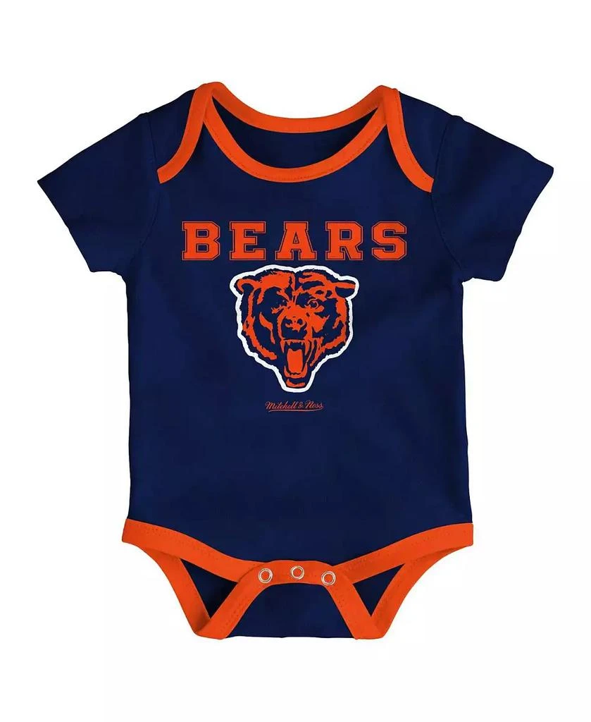 商品Mitchell & Ness|Newborn and Infant Boys and Girls Navy, Orange Chicago Bears Throwback Bodysuit Bib and Booties Set,价格¥334,第3张图片详细描述
