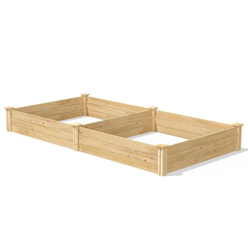 商品QuikFurn|Cedar 4ft x 8ft x 10.5in Raised Garden Bed - Made in USA,价格¥2505,第2张图片详细描述