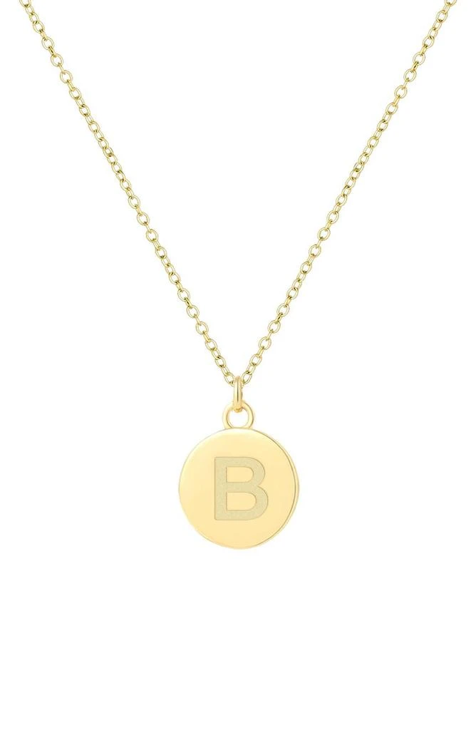 商品Savvy Cie Jewels|18K Gold Vermeil 12mm Initial Pendant Necklace - Multiple Initials Available,价格¥263,第1张图片