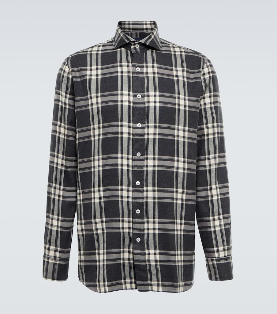 商品LARDINI|格纹棉质混纺斜纹布衬衫,价格¥1957,第1张图片
