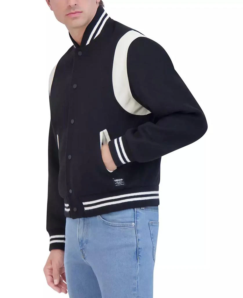 商品Hudson|Men's Varsity Jacket with Faux Leather Trim,价格¥970,第3张图片详细描述