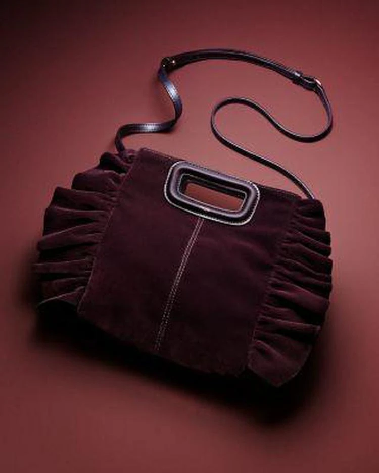 商品Maje|Ruffle Velvet Crossbody - 100% Exclusive,价格¥926,第5张图片详细描述