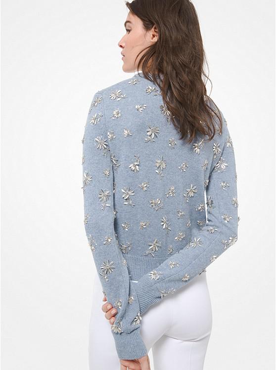 Floral Embroidered Cashmere Sweater商品第2张图片规格展示