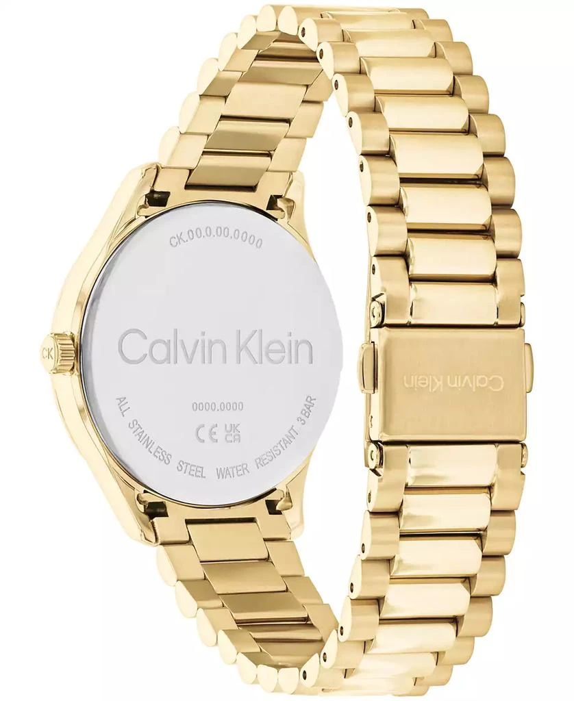 商品Calvin Klein|Unisex 3-Hand Gold-Tone Stainless Steel Bracelet Watch 35mm,价格¥595,第3张图片详细描述