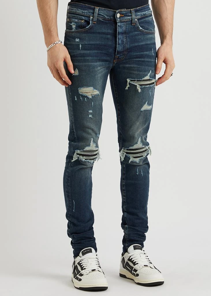 商品AMIRI|MX1 dark blue distressed skinny jeans,价格¥4780,第2张图片详细描述