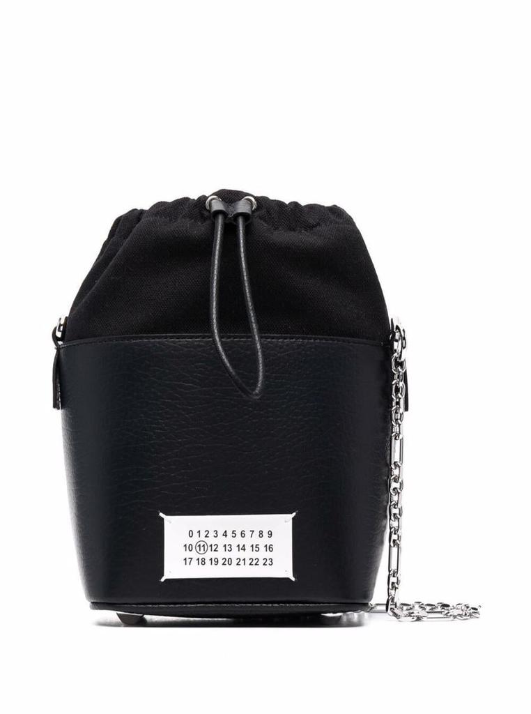 Bucket Bag in Black Leather and Canvas商品第1张图片规格展示