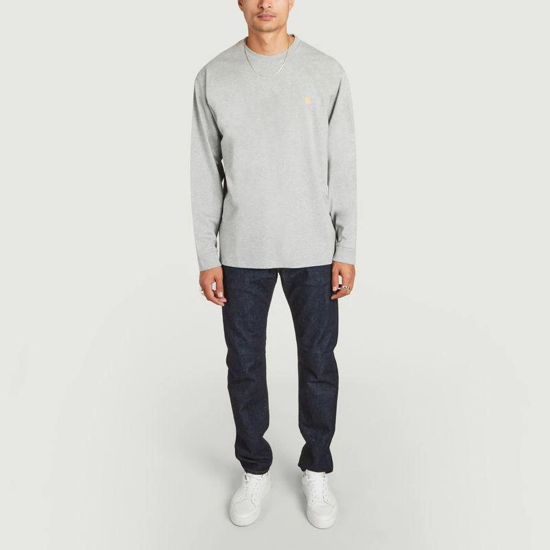 商品Carhartt|T-Shirt L/S Chase Grey Heather Gold Carhartt WIP,价格¥287,第4张图片详细描述