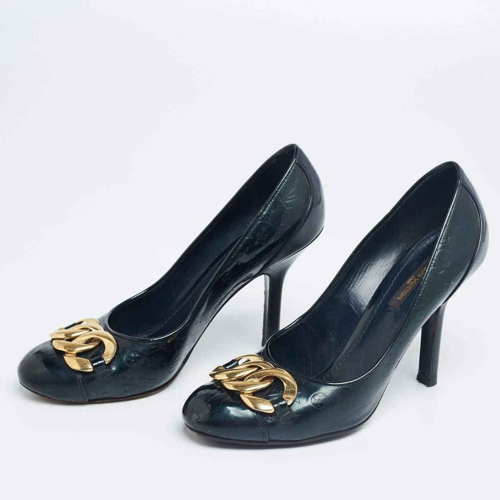 商品[二手商品] Louis Vuitton|Louis Vuitton Green Patent Monogram-Vernis-Claudia-Pumps  Size 38,价格¥2097,第2张图片详细描述